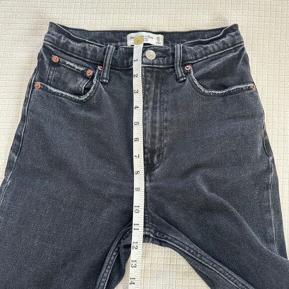 Abercrombie & Fitch Dark Grey Women Denim Ankle Straight High Rise Size 25 /0 - Picture 5 of 11